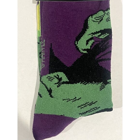 Marvel Hulk Socks Mens 9-13 Crew Superhero Graphic Green Fun Gift - Picture 5 of 5